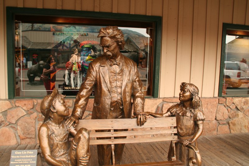 Trip (48).JPG - An art exhibit from the Mountain Trails Gallery in Jackson, WY.  "Ever the Twain Shall Meet" by Gary Lee Pierce.
